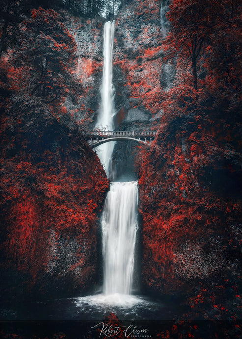 Multnomah Falls - OR. (“Red Fall” creative interpretation)